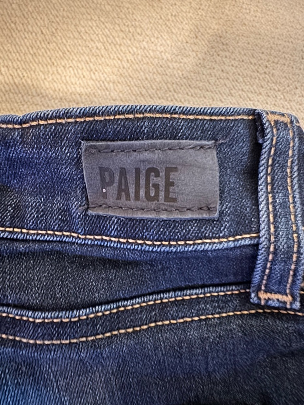 PAIGE Dark Blue High Rise Manhattan Denim - Picture 2 of 7